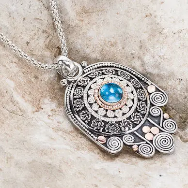 Evil Eye Necklace, Hamsa Hand, Hand 
