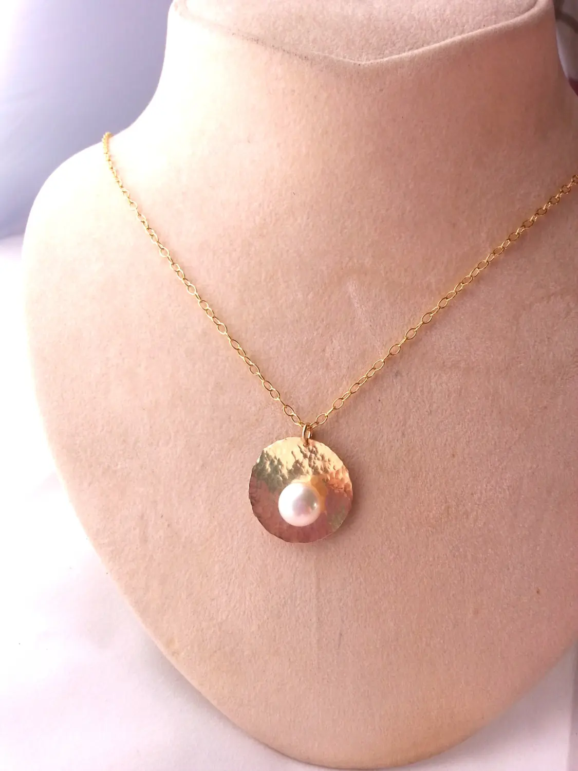 Gold Pearl Necklace Fresh water pearl 