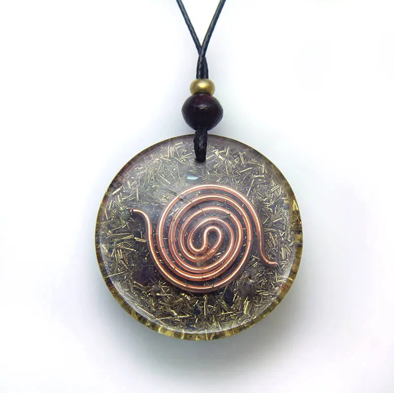 Chrysocolla & 24K Gold Orgone Energy pendant/Energy Generator/healing