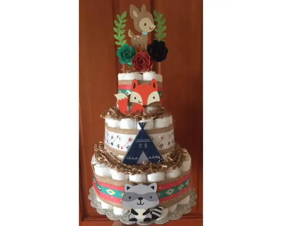 Tribal Aztec Diaper Cake Baby Shower Party Supply Diaper Cakes