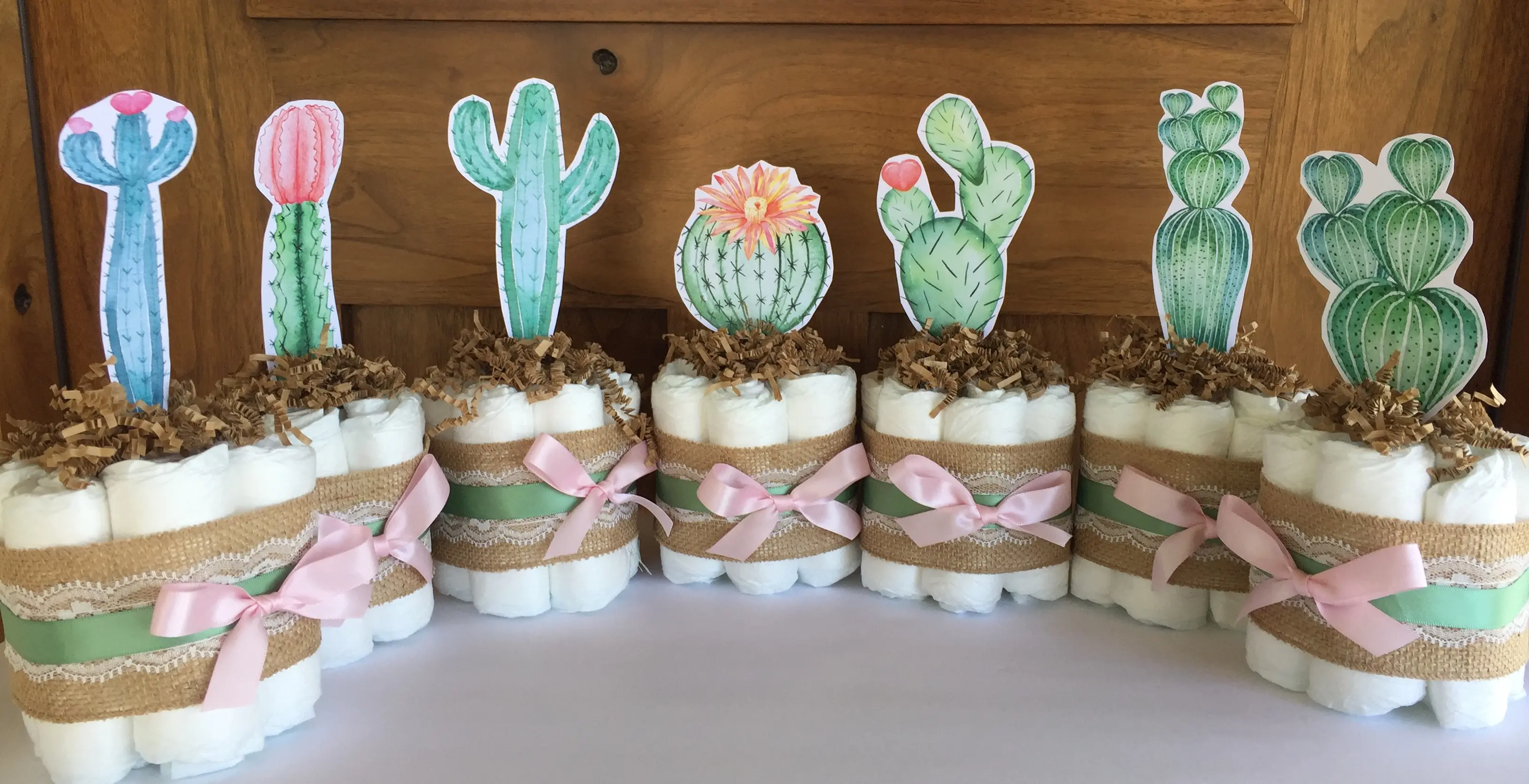 Desert Cactus Diaper Cakes